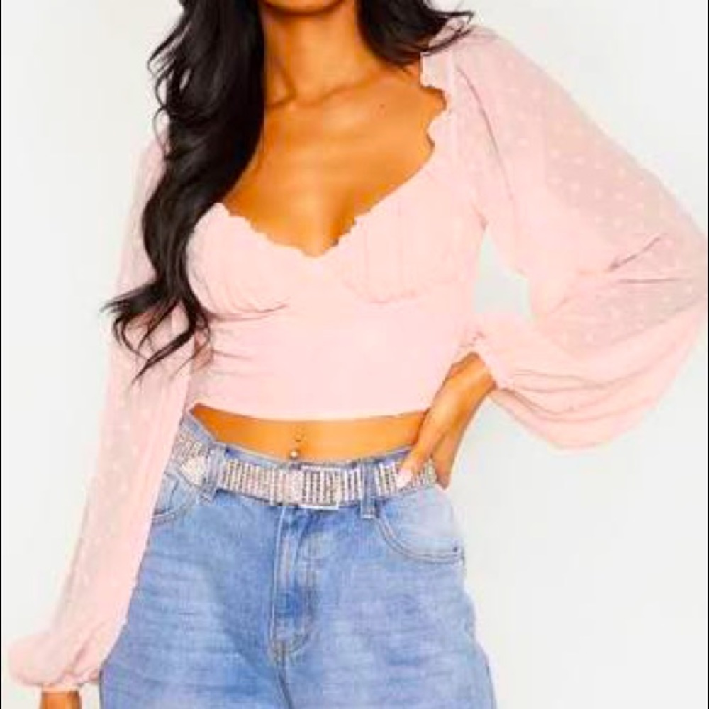 NWT PrettyLittleThing Pink Women’s Crop Top Sz 6